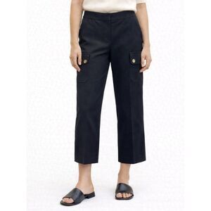Vintage St. John Cargo Pants Black Straight Leg Cropped Trousers Women’s Size 2